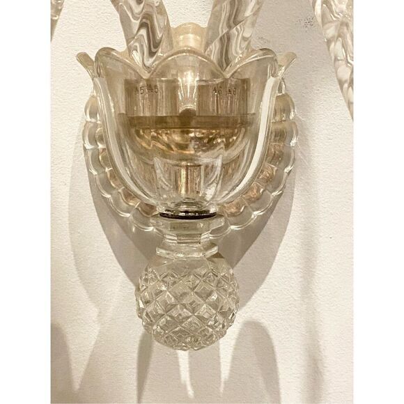 Antique Crystal Wall Sconce Double Arm Two Light - Picture 3 of 5